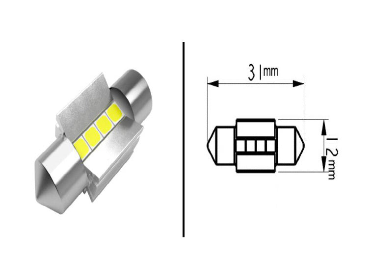 LED C5W pour intérieur d'auto. 31mm 36mm 39mm 42mm CANBUS SANS ERREUR