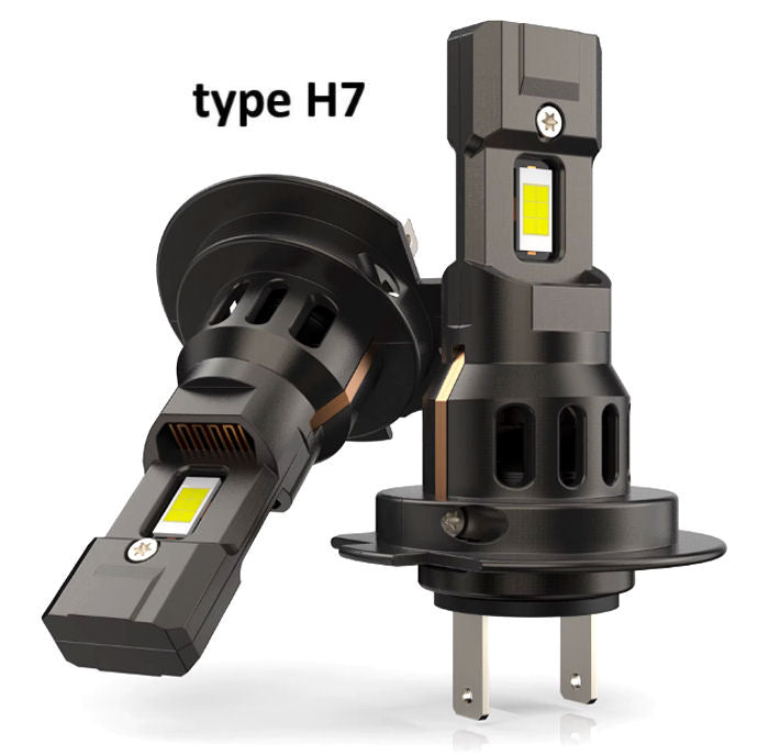 Paire de mini LED ventilé de type H11, 9005, H1, H3, H7