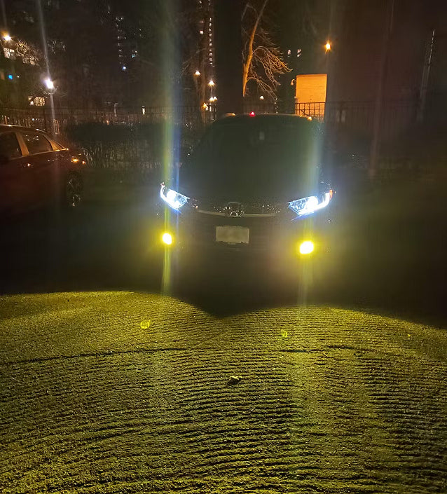 Paire LED pour FOGS, JAUNE 3000K, parfait pour la pluie et les tempêtes de neige.