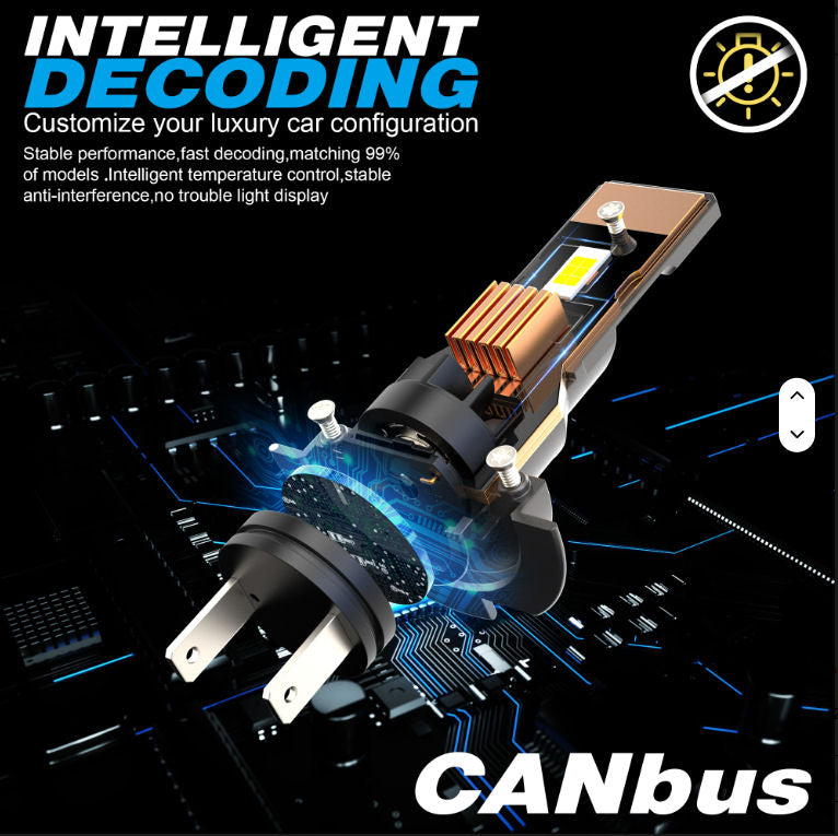 Paire LED type H7 compact, ventilé, pour motos/autos.