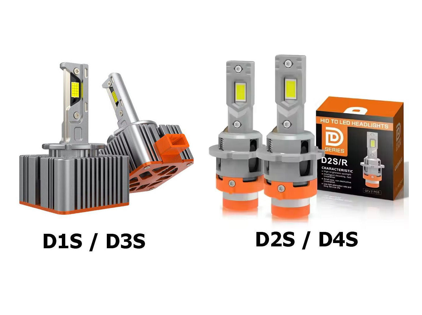 Conversion HID vers LED - Types: D1S / D2S / D3S / D4S / D8S - 100% Plug and play