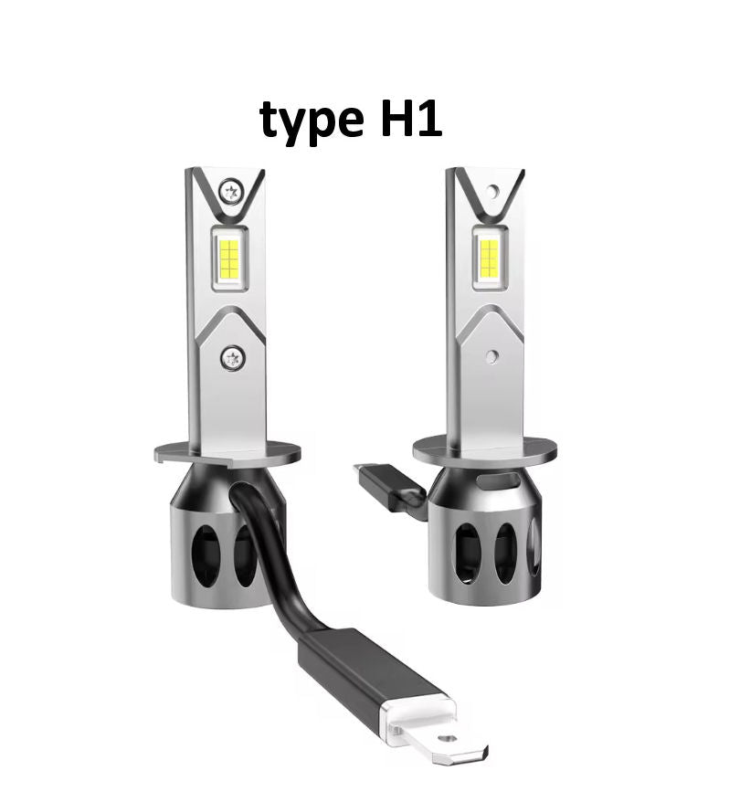 Paire de mini LED ventilé de type H11, 9005, H1, H3, H7
