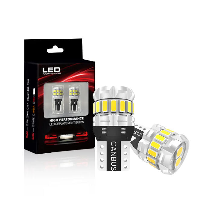 Ampoules LED types 1156, 1157, 3156, 3157, 7443, T10, T15