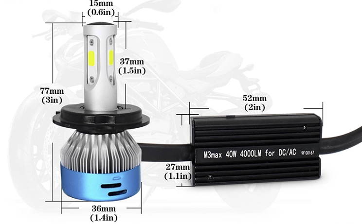 LED H4/HS1 pour MOTO, SCOOTER, MOTOCROSS. 40W, Compatible courant AC/D – LED  En Ligne
