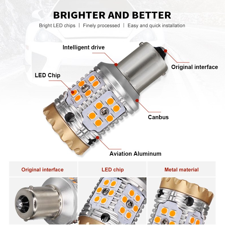 LED pour clignotants, hyper puissant, résistance intégrée! (paire)