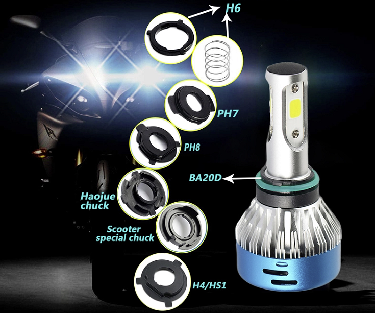 Keiurot Ampoule LED H4 Moto Ampoules de phares H4 voiture Moto HS1