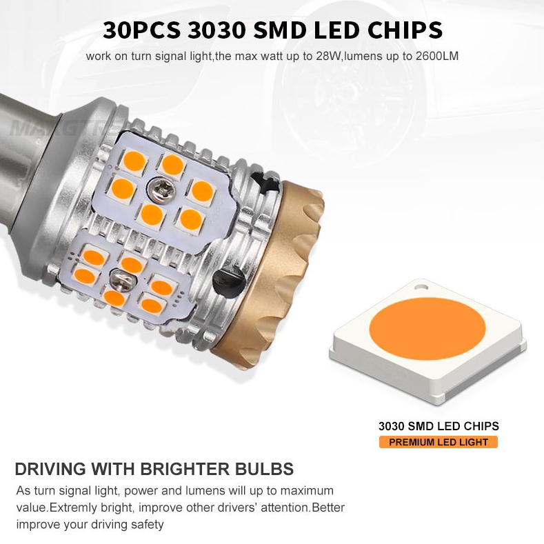 LED pour clignotants, hyper puissant, résistance intégrée! (paire)