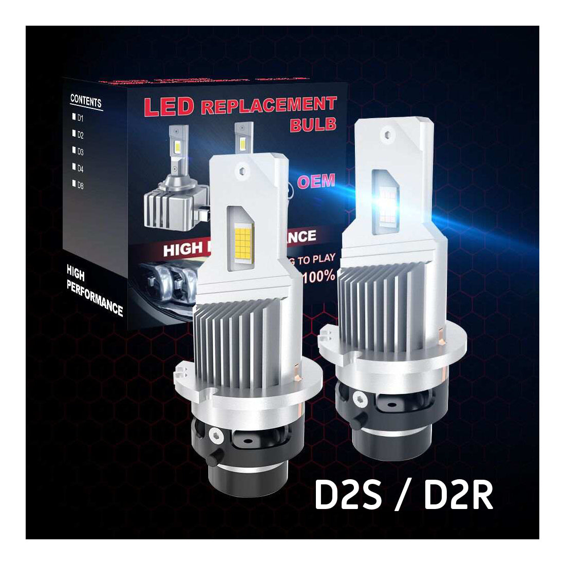 Conversion HID vers LED - Types: D1S / D2S / D3S / D4S - 100% Plug and play