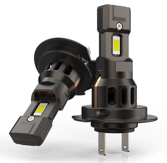 Paire LED type H7 compact, ventilé, pour motos/autos.