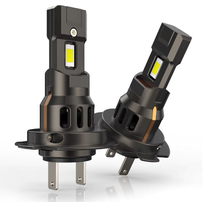 Paire LED type H7 compact, ventilé, pour motos/autos.