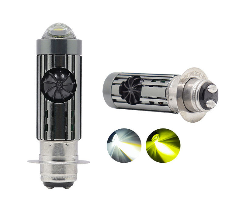 LED type H6M/P15D, AC/DC 11-60 Volts, VTT, Scooter, Motocross, 2 couleurs (3000K et 6500K)
