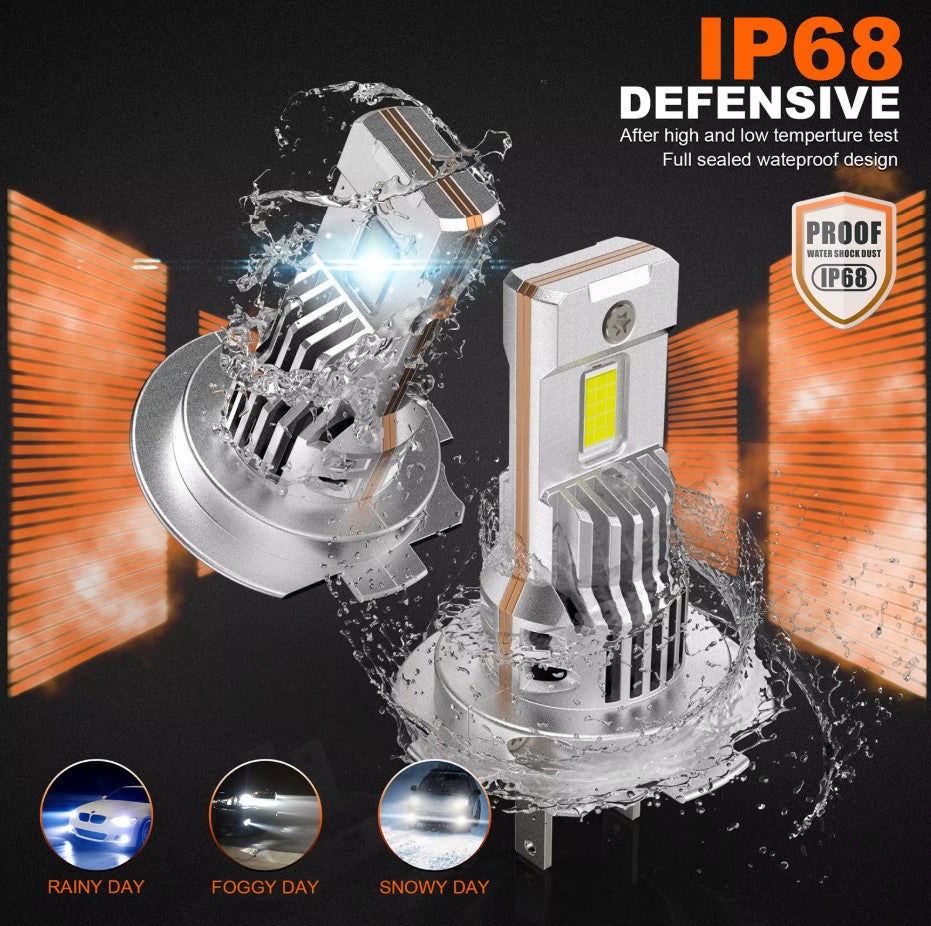 Paire LED type H7 compact, ventilé, pour motos/autos.