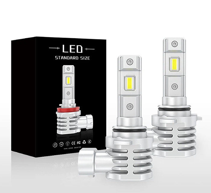 Paire LED super Compact, SANS FAN, pour Autos, MOTOS, FOGS, VTT, 10000Lm/paire, 6500K.