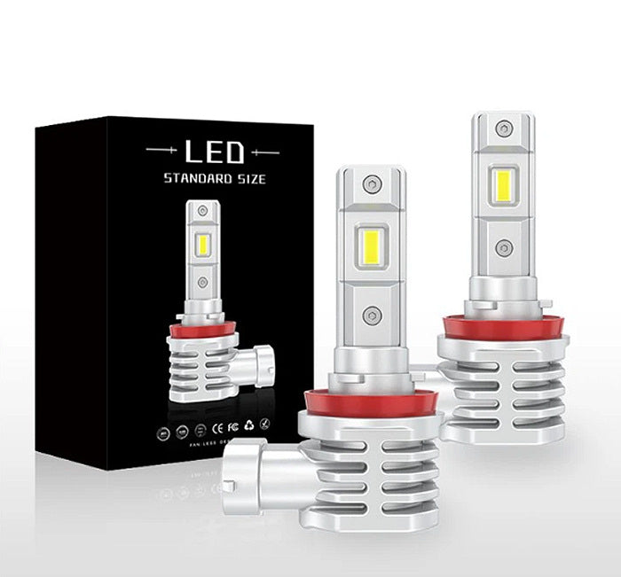 Paire LED super Compact, SANS FAN, pour Autos, MOTOS, FOGS, VTT, 10000Lm/paire, 6500K.